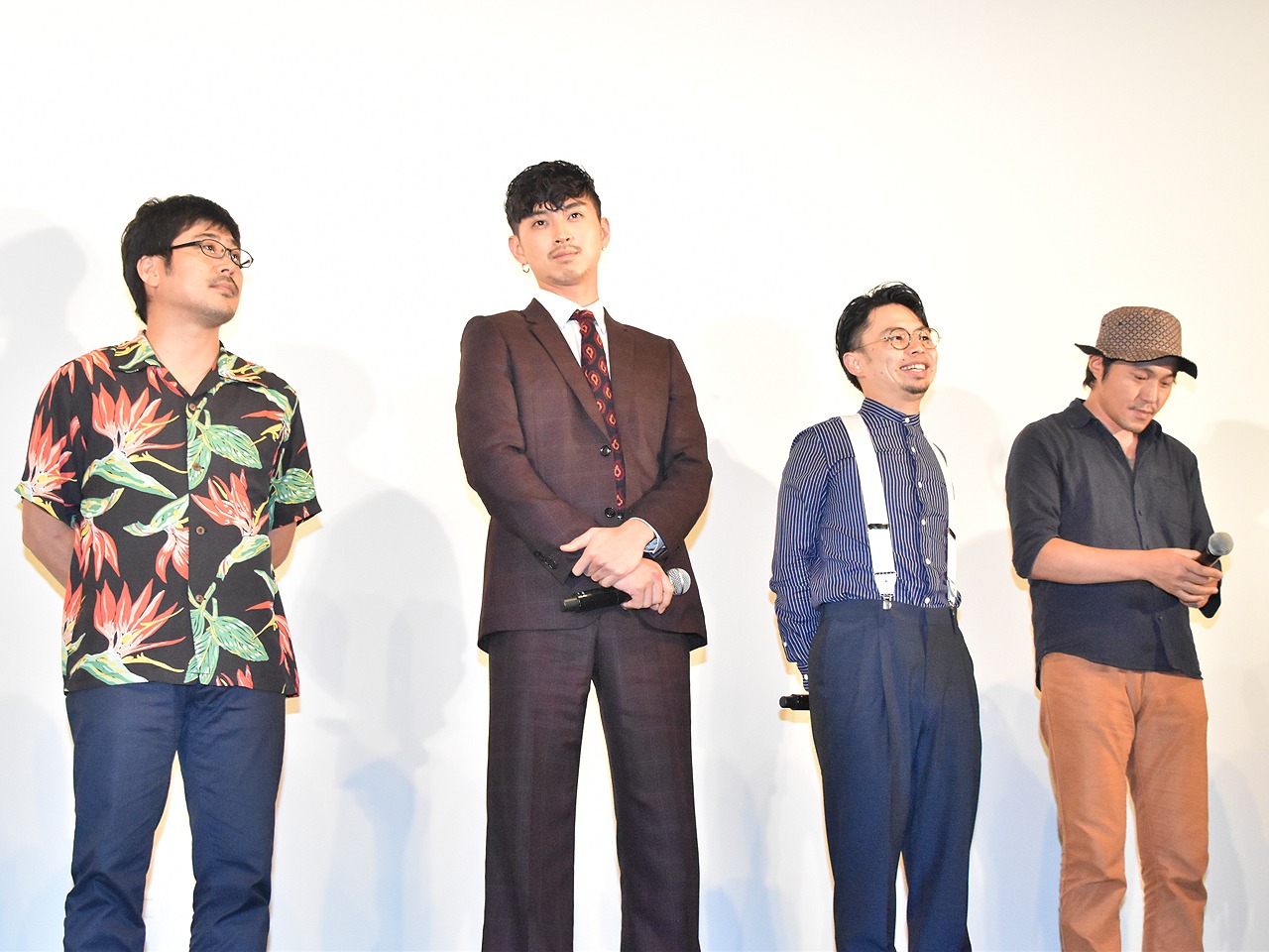 「ディアスポリス－異邦警察－」DVD発売記念イベントより、左から熊切和嘉、松田翔太、浜野謙太、冨永昌敬。
