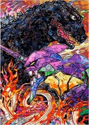 「ゴジラ対エヴァンゲリオン」第3弾ビジュアル 村上隆 (c)2016 Takashi Murakami/Kaikai Kiki Co., Ltd. TM&(c)TOHO CO.,LTD.　(c)カラー