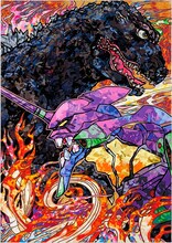 「ゴジラ対エヴァンゲリオン」第3弾ビジュアル 村上隆 (c)2016 Takashi Murakami/Kaikai Kiki Co., Ltd. TM&(c)TOHO CO.,LTD.　(c)カラー