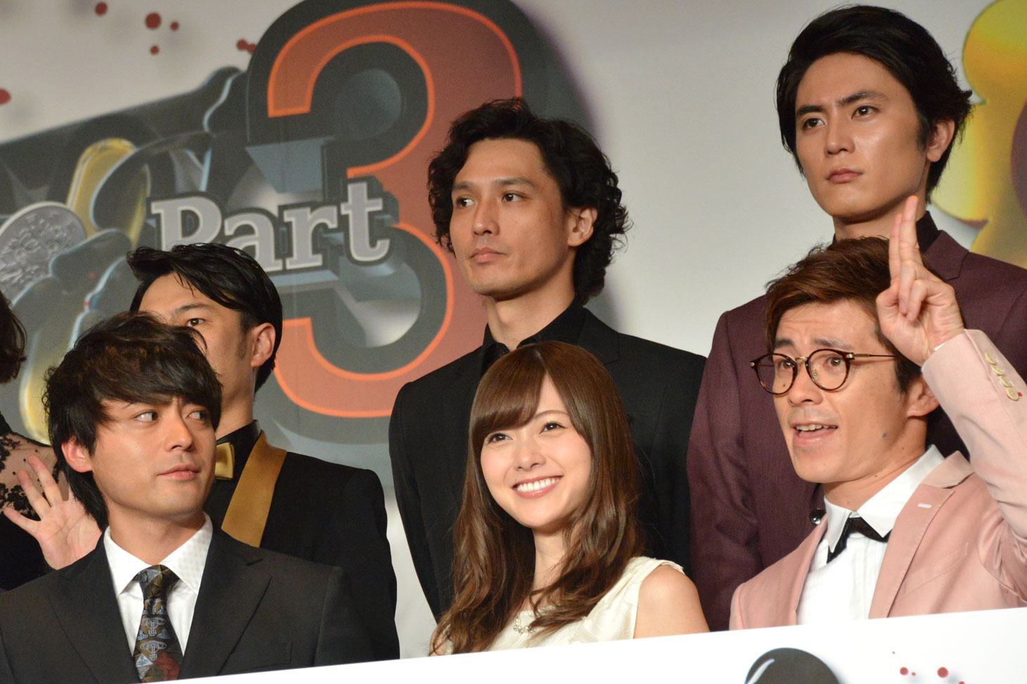 「闇金ウシジマくん Part3」「闇金ウシジマくん ザ・ファイナル」キャスト発表会見の様子。