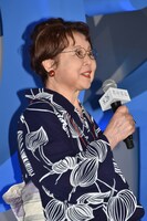 2016年7月7日、「君の名は。」の完成披露試写会に登壇した市原悦子。