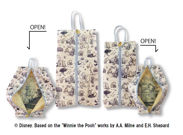 「くまのプーさん」収納ケース（Sサイズ1620円、Mサイズ1944円）