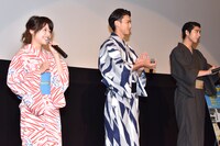 「森山中教習所」初日舞台挨拶の様子。