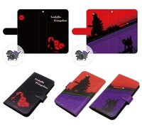 「ゴジラ対エヴァンゲリオン」クリーナー付き手帳型スマートフォンケース 全2種（各4320円）