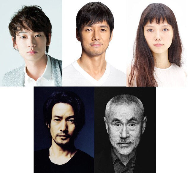 上段左から綾野剛、西島秀俊、宮崎あおい。下段左から竹野内豊、笈田ヨシ。