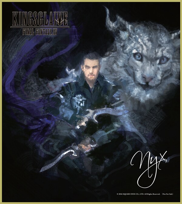 「KINGSGLAIVE FINAL FANTASY XV」劇場来場者にプレゼントされるニックスのイメージボード色紙。