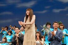 「青空エール」完成披露試写会にて、松井愛莉。