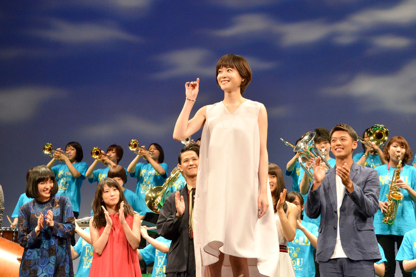 「青空エール」完成披露試写会にて、上野樹里。