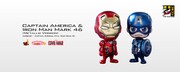 「原宿コミコン2016」で限定販売される「【コスベイビー】『シビル・ウォー／キャプテン・アメリカ』［サイズS］キャプテン・アメリカ＆アイアンマン・マーク46（メタリック版）＜2体セット＞」（5000円）