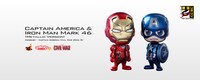 「原宿コミコン2016」で限定販売される「【コスベイビー】『シビル・ウォー／キャプテン・アメリカ』［サイズS］キャプテン・アメリカ＆アイアンマン・マーク46（メタリック版）＜2体セット＞」（5000円）