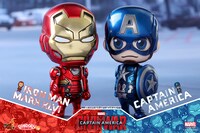 「原宿コミコン2016」で限定販売される「【コスベイビー】『シビル・ウォー／キャプテン・アメリカ』［サイズS］キャプテン・アメリカ＆アイアンマン・マーク46（メタリック版）＜2体セット＞」（5000円）