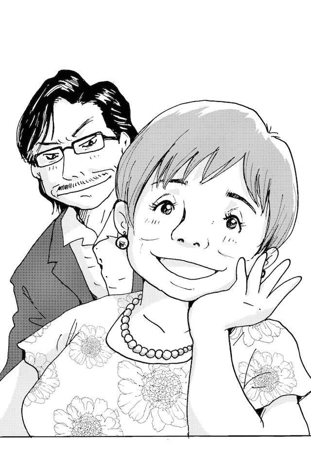 村上たかしによる「後妻業の女」のイラスト。