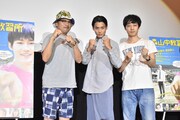 「森山中教習所」トークショーより、左から豊島圭介、野村周平、真造圭伍。