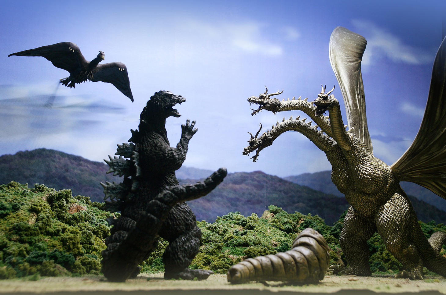 「ゴジラ対エヴァンゲリオン ジオラマ大決戦」にて展示されているジオラマ。