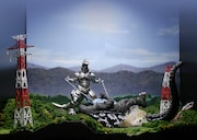 「ゴジラ対エヴァンゲリオン ジオラマ大決戦」にて展示されているジオラマ。