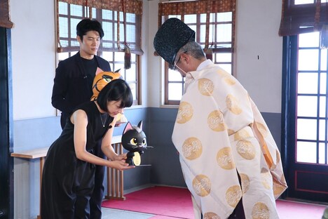 「ルドルフとイッパイアッテナ」大ヒット祈願＆招き猫奉納イベントの様子。