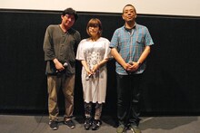 8月5日に開催された「溺れるナイフ」試写会プレトークの様子。左から市川真人、山戸結希、井土紀州。