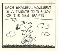 「もういちど、はじめましてスヌーピー。」にて展示される原画。