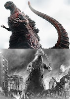 「シン・ゴジラ」（上）、「ゴジラ」（下） (c)2016 TOHO CO., LTD. (c)TOHO CO., LTD.