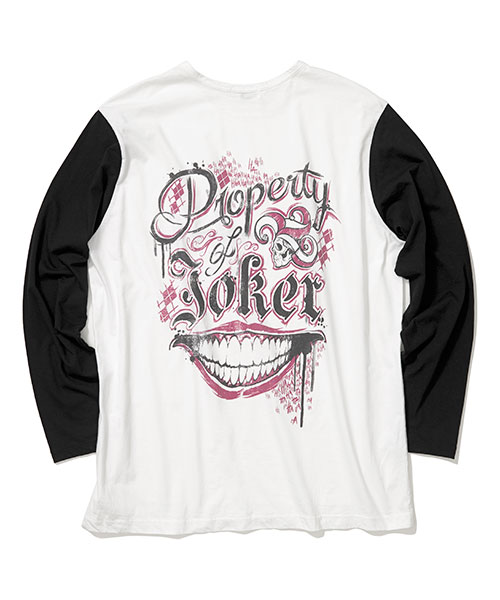 「Yohji Yamamoto×ESTNATION」より「JOKER LONG SLEEVE TEE」（3万6720円）。(c)2016 WARNER BROS. ENTERTAINMENT INC., RATPAC-DUNE ENTERTAINMENT LLCSUICIDE SQUAD and all related characters and elements (c) & (TM) DC Comics and Warner Bros. Entertainment Inc. (s16)