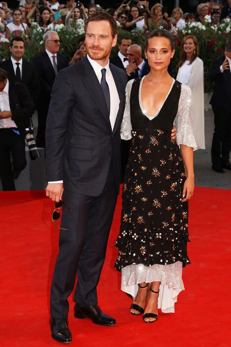 第73回ヴェネツィア国際映画祭に出席したマイケル・ファスベンダー（左）とアリシア・ヴィキャンデル（右）。(c)Kazuko Wakayama