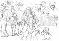 吉成曜が描いたラフスケッチ。