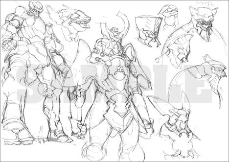 吉成曜が描いたラフスケッチ。