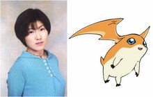 松本美和（左）とパタモン（右）。