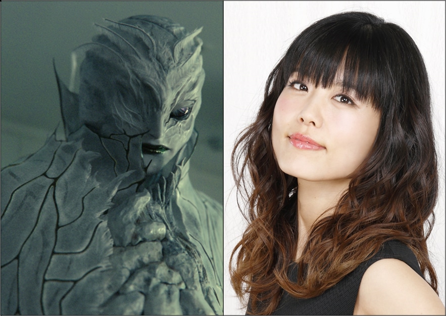 死神アーマ（左）と、その声を担当する沢城みゆき（右）。