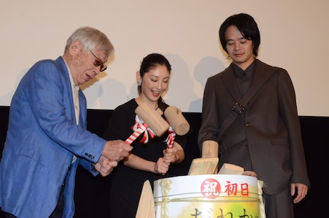 「だれかの木琴」初日舞台挨拶の様子。