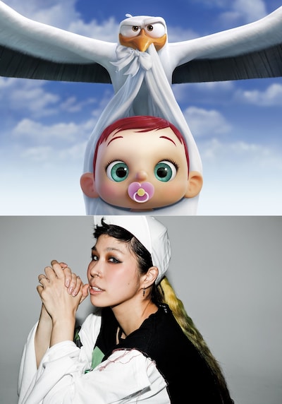 「コウノトリ大作戦！」ビジュアル（上）と、AI（下）。