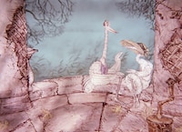 「アオサギとツル」