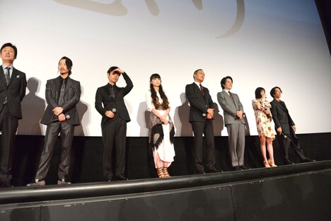 「怒り」公開初日舞台挨拶の様子。