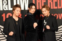 左からEXILE TAKAHIRO、斎藤工、登坂広臣。