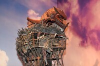 東京タワーで営巣するギャオス。