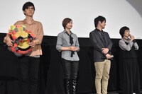 「デジモンアドベンチャー tri. 第3章『告白』」初日舞台挨拶の様子。
