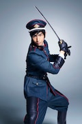 武田楽鳥に扮する市川知宏。