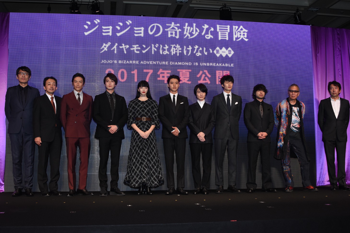 「ジョジョの奇妙な冒険 ダイヤモンドは砕けない 第一章」記者会見の様子。