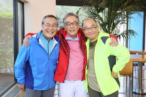 スリーアミーゴスの3人。左から小野武彦、北村総一朗、斉藤暁。