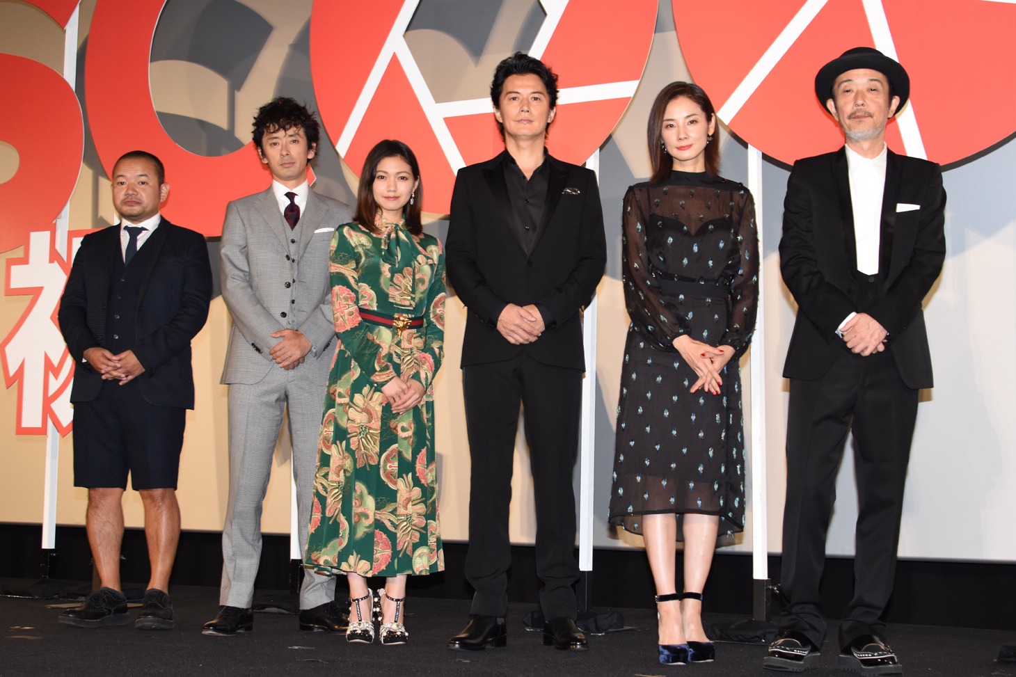 「SCOOP!」初日舞台挨拶の様子。