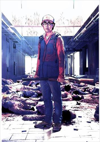 「アイアムアヒーロー」豪華版Blu-ray / DVDの花沢健吾描き下ろしコラボジャケット。