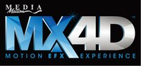 MX4Dのロゴ。MX4D TM is a trademark of MediaMation, Inc