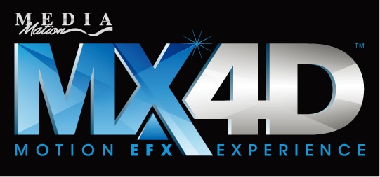 MX4Dのロゴ。MX4D TM is a trademark of MediaMation, Inc
