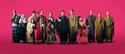 「花戦さ」主要キャストの劇中姿。左から吉田栄作、竹下景子、佐々木蔵之介、中井貴一、市川猿之助、野村萬斎、佐藤浩市、森川葵、高橋克実、和田正人、山内圭哉。