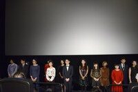 「退屈な日々にさようならを」舞台挨拶の様子。