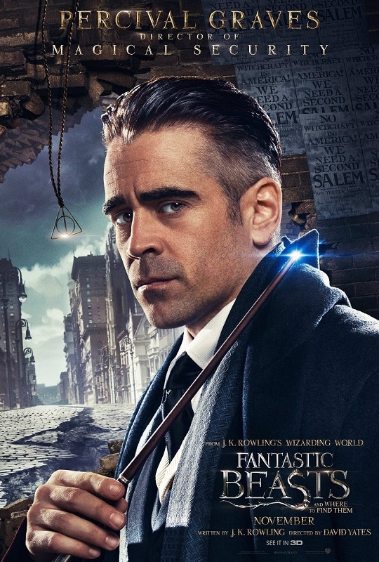 「ファンタスティック・ビーストと魔法使いの旅」キャラクタービジュアル。コリン・ファレル演じるパーシバル・グレイブス。