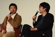 トークショーの様子。左から是枝裕和、細田守。