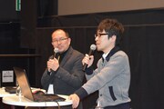 「吉浦康裕がパトレイバーREBOOTに至るまで」の様子。左からMCの藤津亮太、吉浦康裕。