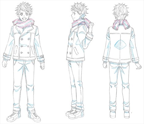 一条シンの冬服の設定画。