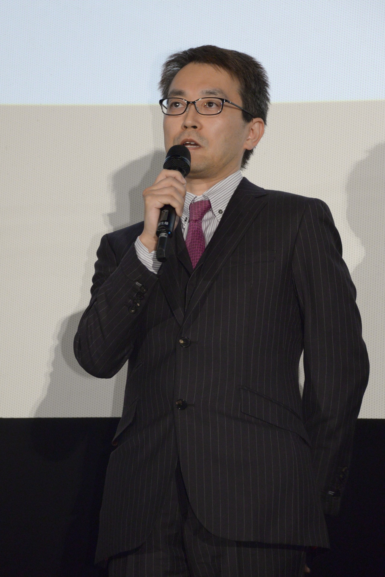 「聖の青春」初日舞台挨拶にて、ゲストの羽生善治。